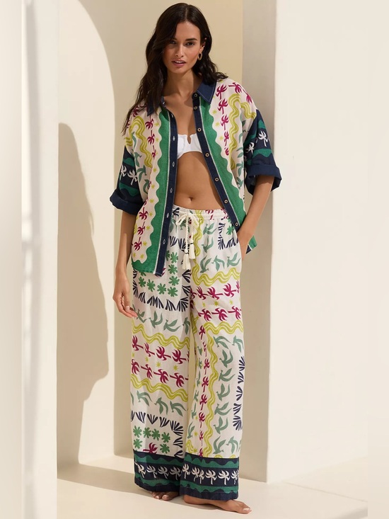 Daniella Manini Pants - Daniella Manini X Celandine Linen Blend Pants Anthropologie 2X